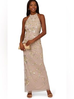 Adrianna Papell | Dresses | Adriana Papell Blouson Beaded Dress Azure Mist  | Poshmark